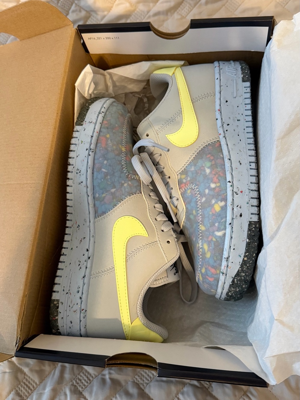 Nike Kids Gray Sneakers with Yellow Swoosh
